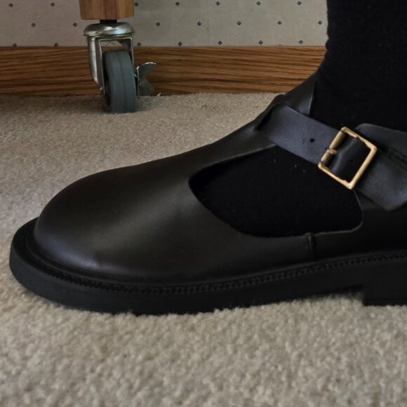 Women's Black Leather T-strap Mary Jane US 7.5 - Picture 3 of 6